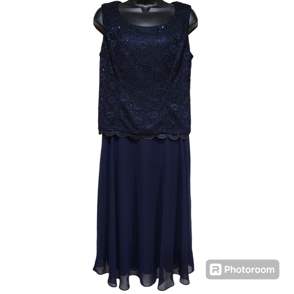 R & M Collection Women's New Years Eve Wedding Navy Blue Evening Dress Size 8